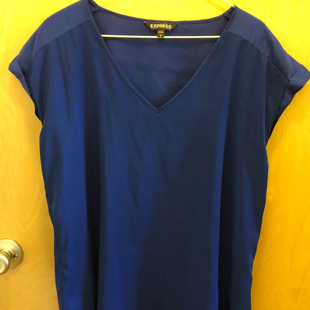 Express satin top V-neck